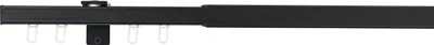 Produktbild von Vorhangschiene ausziehbar Gardinenschiene innenlauf, modern, 1-Lauf Farbe: Schwarz, Größe: 120-210 cm