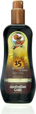 Image de Australian Gold Gel solaire en spray SPF 15 avec autobronzant, 237 ml