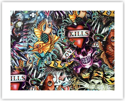 Produktbild von Poster - Poster ohne Rahmen - Graffiti modern - 50x40 cm - Wand Bild - Wanddeko - Wandbilder - Kunstposter - Wandposter - Bilder - Kunstdruck - Wanddekoration - Wandbild - P2XAA50x40-3759