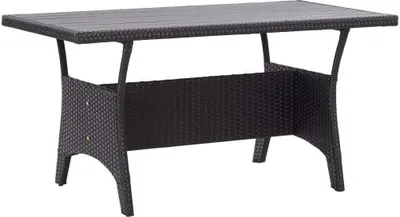 Produktbild von Gartentisch Schwarz 120x70x66 cm Poly Rattan