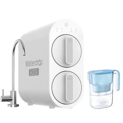 Obrázek produktu pro Systém filtrace vody s reverzní osmózou Waterdrop WD-G2P600, včetně 1 konvice na filtrovanou vodu WD-PT-05B