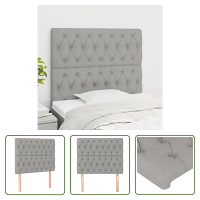 Produktbild von The Living Store Kopfteile 2 Stk. Hellgrau 90x7x78/88 cm Stoff