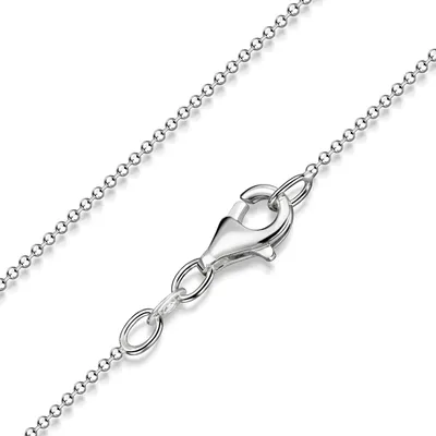 Produktbild von MATERIA Diamantierte Glitzer Kugelkette silber 925 diamantiert - Halskette Damen 1,2mm Silber Kette in 40-120cm #K24