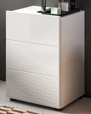Produktbild von Waschbeckenunterschrank "Larik" Badschrank in weiß Hochglanz, Breite 40 cm