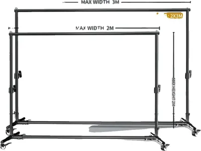 Obrázek produktu pro Stojan na pozadí, nastavitelné rozměry, odolné materiály, jednoduchý stojan na pozadí, 200 x 300 cm