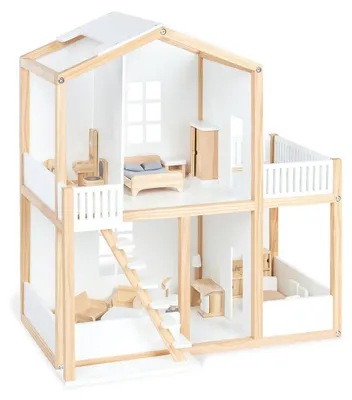 Produktbild von Pinolino Puppenhaus 'Ida', weiß Teilmassiv: Kiefer und MDF, unbehandelt und weiß lackiert