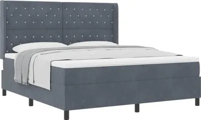 Obrázek produktu pro Postel s boxspringem s matrací Tmavě šedá 180 x 200 cm samet