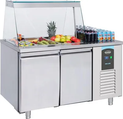 Zdjęcie produktu dla Saladette z 2 drzwiami, 3 pojemniki o pojemności 1/1 uncji