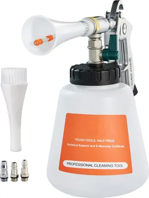 Immagine prodotto di Pistola autopulente per autolavaggio, pistola ad aria compressa da 6-9,2 bar con 2 ugelli e serbatoio da 1 litro, pistola per pulizia a vortice, compatibile con compressore d'aria da 1/4 NPT