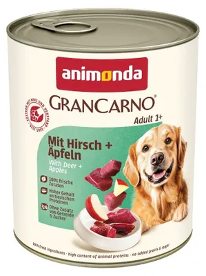 Productafbeelding van ANIMONDA GranCarno Adult Hert en appel - natvoer voor honden - 800g