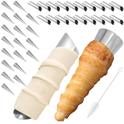 Obrázek produktu pro Sada 40 forem na cannoli z nerezové oceli, včetně 2 čisticích kartáčů