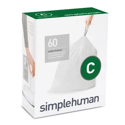 Produktbild von simplehuman CW0252, 12 l, Weiß, Kunststoff, 508 mm, 353 mm, 60 Stück(e)