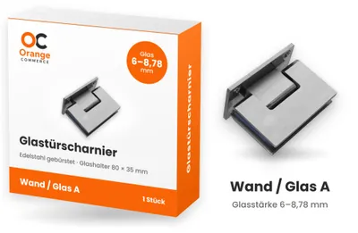 Produktbild von Edelstahl Glastür Scharnier Glas Halter Türbeschlag Glastürbeschlag Dusche Bad Wand / Glas A