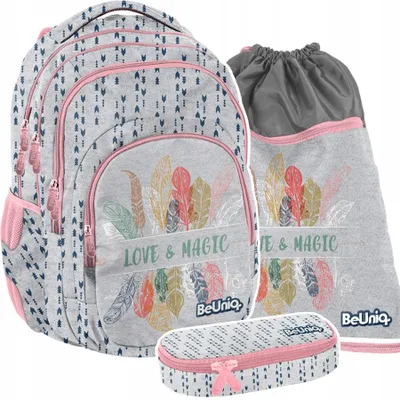 Produktbild von Paso BEUNIQ MAGIC Schulset Mädchen Rucksack Sportbeutel Federmäppchen