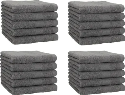 Produktbild von Betz 20 Stück Gästetücher 30x50 cm PREMIUM 100% Baumwolle Set  Farbe: anthrazit