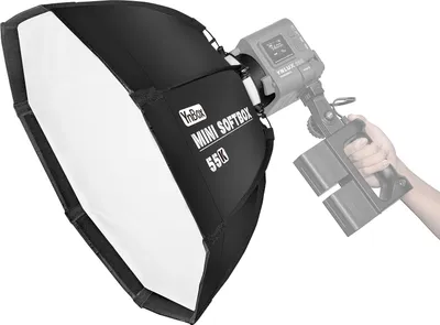 Produktbild von YnBox 55K 55 cm/22 Zoll Achteck-Fotografie-Softbox mit Bowens-Halterung, abnehmbarem Diffusor, Tragetasche fuer YONGNUO YNLUX100/YNLUX100 Pro-Videoleuchte