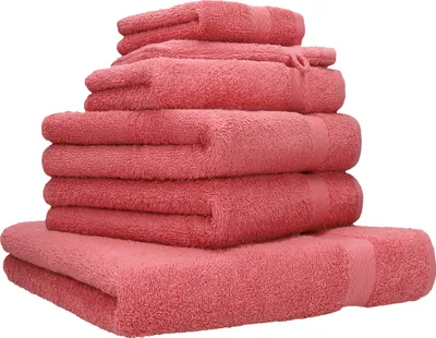 Produktbild von Betz 6-tlg. Handtuch-Set PREMIUM 1 Duschtuch 2 Handtücher 1 Gästetuch 1 Seiftuch 1 Waschhandschuh  Farbe: himbeere