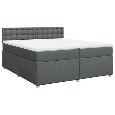Produktbild von Boxspringbett mit Matratze Dunkelgrau 200x200 cm Stoff