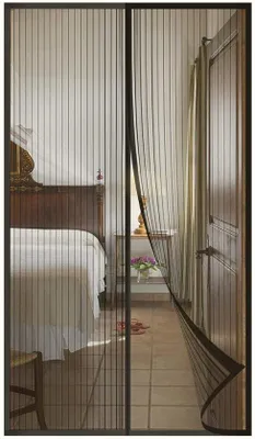 Immagine prodotto di Zanzariera magnetica per porte e finestre - rete nera - 140 x 210 cm