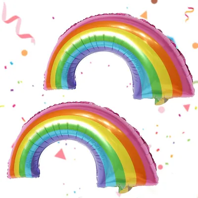 Produktbild von XXL-Regenbogenballons – Set mit 2 Stück – Heliumballons in Regenbogenfarben
