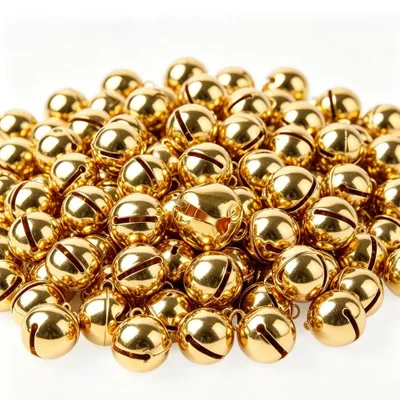 Bastelglocken 300 Stück, 6 mm, Gold, Kupfer, mit Öse