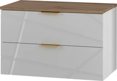 Produktbild von Waschtischunterschrank 80.6cm Aurora mit 2 Schubladen, Weiß