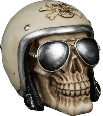 Produktbild von Spardose Totenkopf mit Motorradhelm