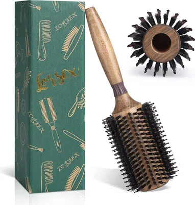 Produktbild von Professionelle Rundbürste für Locken Glätten Styling, Wildschweinborsten Nylonborsten, 40mm/70mm