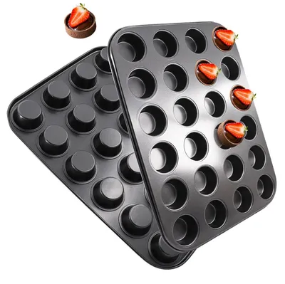 Image de Moules à muffins, lot de 2, pour 12 muffins, antiadhésifs, noirs, en acier