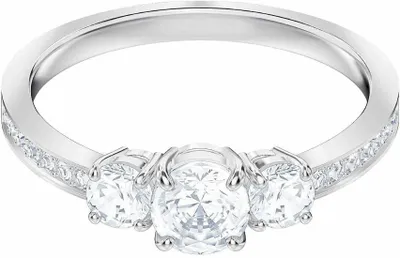 Produktbild von Swarovski 5448897 Ring Damen Attract Trilogy Round Weiss Silber-Ton Gr. 60