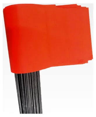 Produktbild von Markierungsfahnen mit 38,1 cm Drahtstangen, Orange, 100 Stück