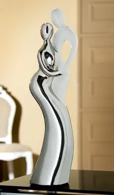 Produktbild von Gilde Skulptur Francis Paar 'Blues', 46 cm, platin-weiß