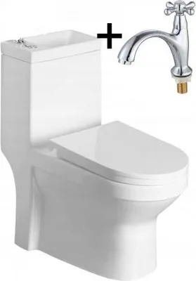 Immagine prodotto di Domotechnika | Wc compatto - Con lavabo 36,5X78X72Cm - Bianco - Soft-close - Salvaspazio e igienico - con rubinetto per lavabo