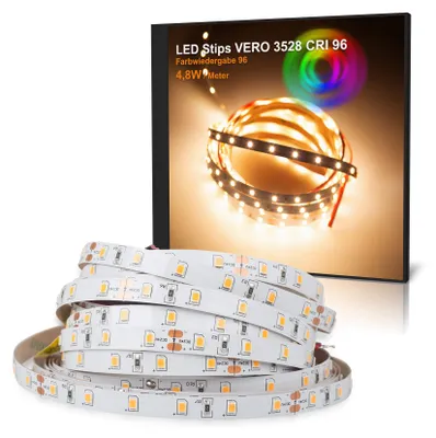 Produktbild von LED Strip VERO Warmweiß (3000K) CRI 96 24W 5 Meter 24V IP20