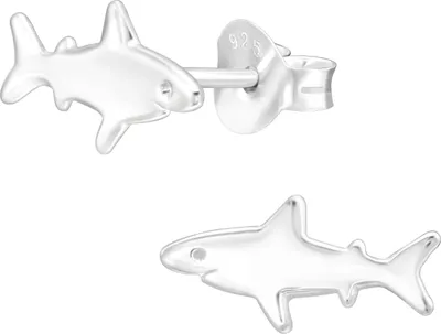 Produktbild von 925 Sterling Silber Hai-Ohrstecker für Kinder