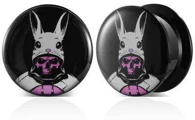 Immagine prodotto di Set di stampi per resina: tunnel, coniglio, fungo, pipistrello, teschio, stile punk. Materiali: acrilico, resina epossidica. Dimensioni: da 6 mm a 30 mm. Confezione da 2 pezzi