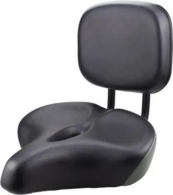 Obrázek produktu pro Sedlo na kolo s opěrkou zad – Pohodlné sedlo – Pro delší cyklistické výlety – Ergonomický design – Extra velké – Černé