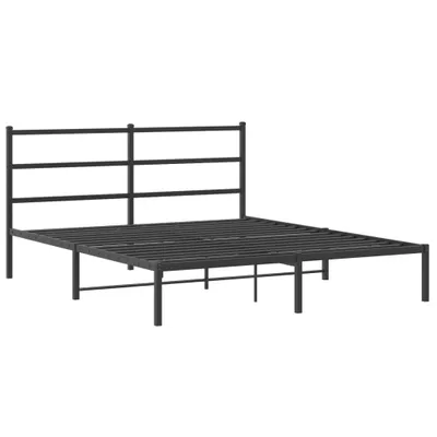 Obrázek produktu pro Kovový rám postele s čelem černý 150 x 200 cm