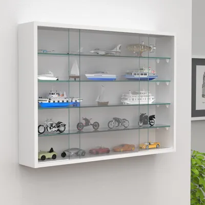 Produktbild von VCM Glasvitrine hängend | Vitrine Glas mit ESG-Sicherheitsglas | Maße ca. H. 55 x B. 75 x T. 12 cm | Hängevitrine Glas | Modern und platzsparend | Glas Vitrinenschrank - Drivalo L