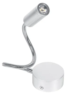 Zdjęcie produktu dla Lampa nocna LED AC 85–265 V, 3 W, światło zimnobiałe, do czytania i pracy, z elastycznym ramieniem typu „łabędzia szyja” (3 W, białe światło)