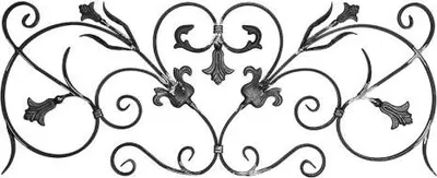 Immagine prodotto di LogistSystem - Ferri battuti Ornamento in ferro battuto 400x1000mm - ad es. come elemento per inferriate - ringhiere - recinzioni - cancelli - rosoni - grate 13.192