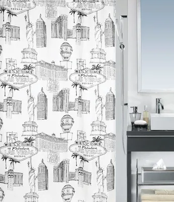 Produktbild von Spirella Duschvorhang Textil "Vegas black", vers. Größen Größe: 180 x 180 cm