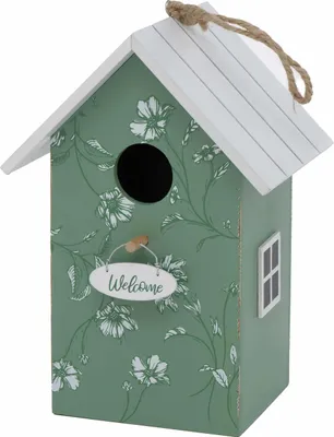 Produktbild von Boltze Vogelhaus - grun mit weis - Nistkasten aus Holz - 22 cm