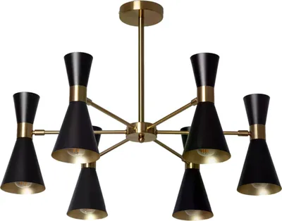 Immagine prodotto di Lampada da soffitto a candelabro nero e oro Abruzzo Salvatore 6xE27