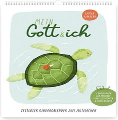 Produktbild von Brunnen Kalender 'Mein Gott und ich' für Kinder, immerwährend, mit Bibelgeschichten, Kinderliedern und ermutigendem Zuspruch