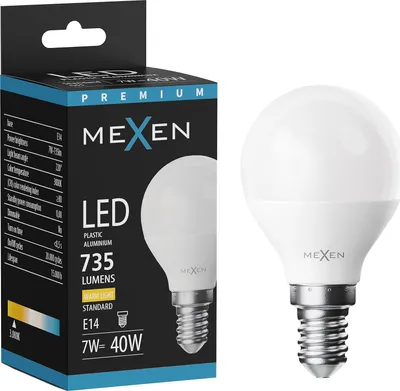 Zdjęcie produktu dla Mexen Nova żarówka LED E14, G45, 7W, Ciepła - 3000K, 735 lm - L101-E14-0730-01