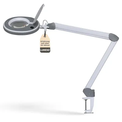 Produktbild von Lumeno LED Lupenleuchte Serie 8213/8215 mit regulierbarer Helligkeit, Grau Größe: 3 Dioptrien