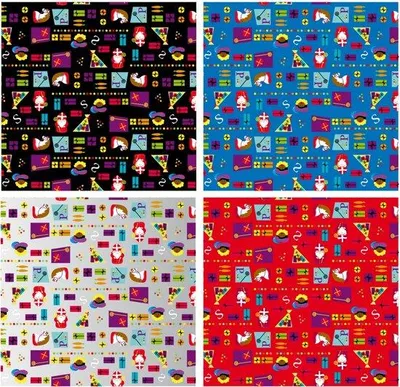Productafbeelding van Figuren Sinterklaaspapier Inpakpapier Cadeaupapier - 200 x 70 cm - 5 rollen