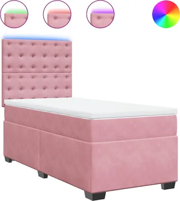 Produktbild von vidaXL Boxspringbett mit Matratze Rosa 100x200 cm Samt