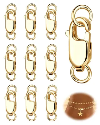 10 Karabinerhaken Silber/Gold, 10x4 & 12x5 mm, für Schmuck